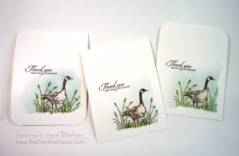 cards made with wetlands stamp set