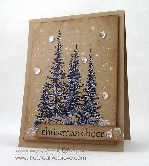 Pines on Rocks Winter Sequin Card (3)