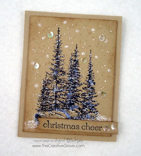 Pines on Rocks Winter Sequin Card (5)