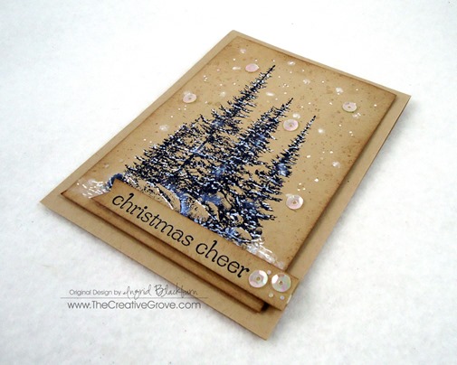 Pines on Rocks Winter Sequin Card (7)