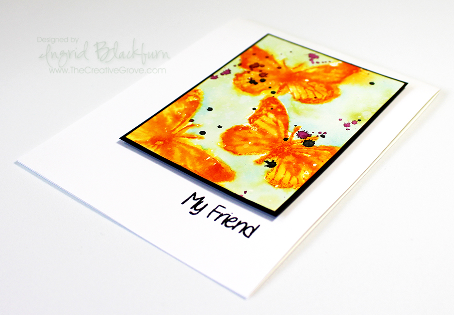 Watercolor Stamped Birthday Butterflies 002