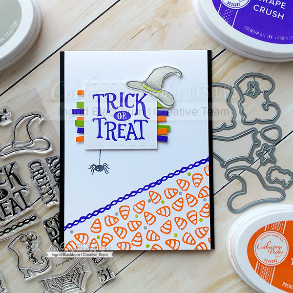 Fun Colorful Halloween DIY Card made with the Everything but the Broom Clear Stamp Set and Catherine Pooler Inks